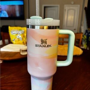 Stanley Pink and Green Insulated Mug for Dining